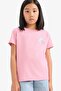Crew Neck Printed Short Sleeve T-Shirt Girls E0349A825Sm