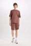 100% Cotton Regular Fit Straight Leg Shorts E0442Ax25Sm - 4