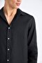 100% Linen Regular Fit Polo Collar Summer Long Sleeve Black Shirt D9925Ax25Sp - 7