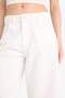 100% Cotton High Waist White Jean Bermuda Shorts E4087Ax25Sm - 5