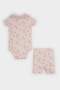 2-Piece Set Patterned Ribbed Camisole Short Sleeve Snap Fastener Body Elastic Waist Shorts Baby Girl E8240A525S - 5