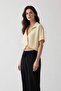 Cropped Fit Shirt Collar Linen Look Short Sleeve Blouse C7799Ax25Sp - 3