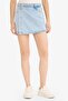 100% Cotton High Waist Jean Shorts Skirt E4697Ax25Sm - 4