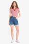 Fitted Polo Neck Striped Twill Camisole Short Sleeve T-Shirt E7907Ax25Sm - 2