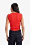 Slim Fit Slim Fit Crew Neck Gathered Ribbed Undershirt F4422Ax25Sm - 5