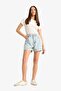 Mom Fit High Waist Jean Shorts E0927Ax25Sm - 3