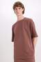 100% Cotton Boxy Fit Crew Neck Short Sleeve T-Shirt E0493Ax25Sm