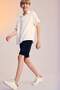 100% Cotton Oversize Wide Fit Polo Collar Muslin Short Sleeve Shirt for Boys W3239A625Hs - 3
