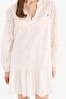 Apaş Collar Brode Long Sleeve Mini Beach Dress D8734Ax25Sm - 7