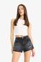 100% Cotton High Waist Cut-Off Hem Jean Shorts E4693Ax25Sm - 3