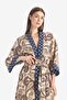 Regular Fit Belted Ethnic Patterned Cotton Kimono D0456Ax25Sp - 6
