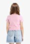 Cotton Slim Fit Crew Neck Rib Basic Short Sleeve T-Shirt Girl Child B3054A825Sm - 5