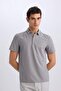 Slim Fit Slim Fit Polo Neck Short Sleeve Waffle T-Shirt E1209Ax25Sm - 3