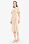 Regular Fit Crew Neck Buckle Detailed Wrinkled Textured Short Sleeve Midi Summer Dress E7330Ax25Sm - 4
