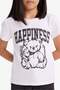 Crew Neck Printed Short Sleeve T-Shirt Girls E5901A825Sm - 5