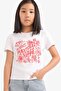 Crew Neck Printed Short Sleeve T-Shirt Girls E5893A825Sm