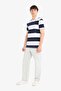 100% Cotton Regular Fit Polo Neck Striped Short Sleeve T-Shirt D7934Ax25Sp - 2
