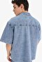 100% Cotton Relax Fit Summer Short Sleeve Jean Shirt D8109Ax25Sp - 7