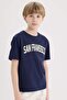 Crew Neck Printed Short Sleeve T-Shirt Boys E0172A825Sm