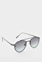 Women's Black Metal Frame Smoked Glass Pilot Uv Sunglasses F0600Axns