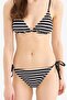 Striped Tulle Lace-Up Bikini Bottom E0146Ax25Sm - 5