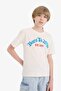 100% Cotton Crew Neck Printed Short Sleeve T-Shirt for Boys E0082A825Sm - 4