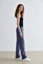 Wide Leg Checkered Regular Waist Wide Leg Trousers E6121Ax25Sp - 5