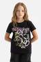 100% Cotton Crew Neck Printed Short Sleeve T-Shirt Girls E0383A825Sm - 3