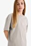 100% Cotton Oversize Wide Fit Crew Neck Printed Short Sleeve T-Shirt Girls E1044A825Sm - 5