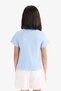 Slim Fit Narrow Cut Crew Neck Printed Ribbed Camisole Short Sleeve T-Shirt Girls D9537A825Sm - 7