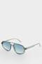 Women's Green Plastic Frame Green Glass Oval Uv Sunglasses F0594Axns - 2