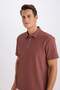 Anti-Wrinkle Zippered Polo Collar T-Shirt B7355Ax25Sp - 4