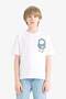 Crew Neck Printed Short Sleeve T-Shirt Boys' F0177A825Sm - 6
