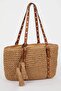Women's Straw Shoulder Bag E1468Axns - 2