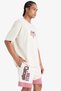 Nba Chicago Bulls Oversize Wide Fit Crew Neck Back Printed Short Sleeve T-Shirt E2185Ax25Sm - 3