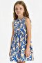 100% Cotton Patterned Poplin Sleeveless Summer Dress for Girls C3711A825Hs - 3