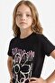100% Cotton Crew Neck Printed Short Sleeve T-Shirt Girls E0383A825Sm - 4