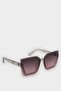 Women's Large Coffee Plastic Frame Coffee Glass Uv Sunglasses F0602Axns