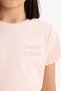 Slim Fit Narrow Cut Crew Neck Printed Ribbed Camisole Short Sleeve T-Shirt Girls D9537A825Sm - 5