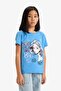 Crew Neck Printed Short Sleeve T-Shirt Girls E0350A825Sm - 3