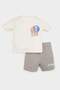 2Li Set Printed Short Sleeve T-Shirt Elastic Waist Shorts Baby Boy D7929A525Sm