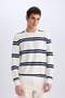 Regular Fit Crew Neck Textured Sweatshirt D7595Ax25Sp - 3