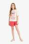 Relax Fit Printed Crew Neck Short Sleeve T-Shirt Girls E0389A825Sm - 5