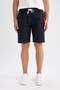 100% Cotton Elastic Waist Bermuda Shorts with Pockets D8174Ax24Sm - 4