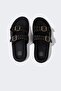 Women's Flat Sole Double Banded Faux Leather Slippers E7112Ax25Sp - 6