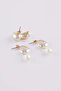 Women's Pearl 3-Piece Gold Earrings E3066Axns - 4