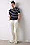 Regular Fit Polo Neck Striped Short Sleeve Soft Key Knitwear T-Shirt E2665Ax25Sp - 2