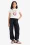Fitted Crew Neck Printed Short Sleeve T-Shirt Girls E1825A825Sm - 2