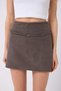 Short Skirt Women's Short Skirt with Mini Buckle Belt and Side Zippers - 3