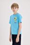 Crew Neck Printed Short Sleeve T-Shirt Boys E0166A825Sm - 7